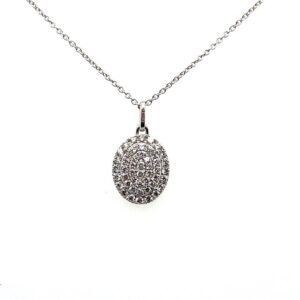 9ct White Gold Diamond Cluster Pendant