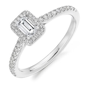 Platinum Mixed Cut Diamond Cluster Ring
