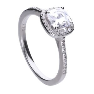 Cushion Cut Pave Halo Ring