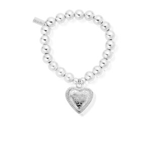 Medium Ball Scallop Heart Bracelet