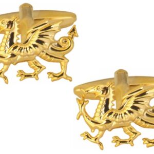 Welsh Dragon Cut Out Gold Plated Cufflinks
