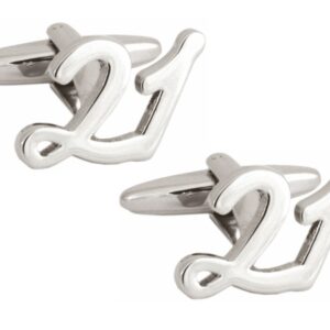 '21' Celebration Rhodium Plated Cufflinks