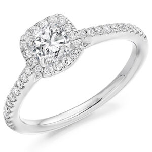 Platinum Mixed Cut Diamond Cluster Ring