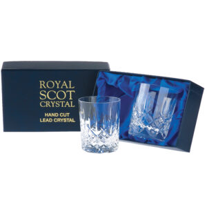 London Two Large Crystal Tumblers