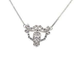 9ct White Gold Diamond Necklace