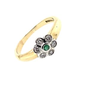 Yellow Gold Emerald And Diamond Ring