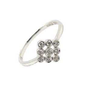 White Gold Unusual Diamond Cluster Ring