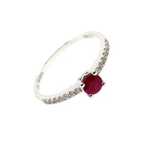 White Gold Ruby And Diamond Ring