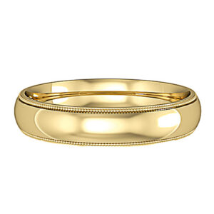Essential Court-Shaped Mill Grain Edge Wedding Band