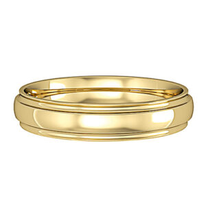 Essential Court-Shaped Track Edge Wedding Band