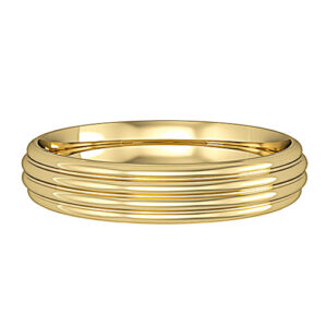 Essential Court-Shaped Ribbed Band Wedding Band