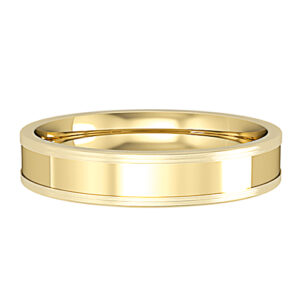 Flat-Court Wedding Band with Satin Edges