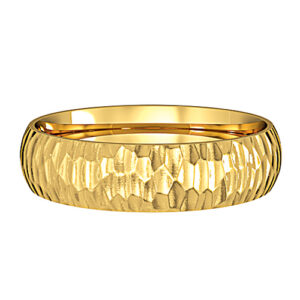 Essential Court-Shaped Hammered Wedding Band