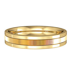 Flat-Court Horizontal Rib Cut Wedding Band