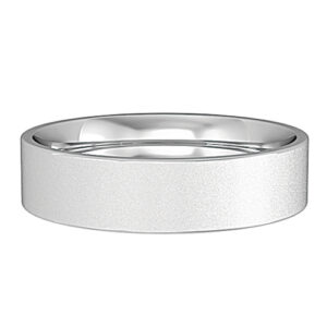 Essential Flat-Court Sandblasted Wedding Band