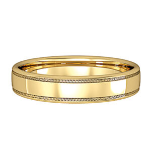 Essential Bombe Court-Shaped Lattice Edge Wedding Band