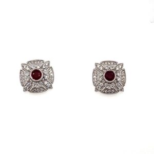 Ruby And Diamond Earrings