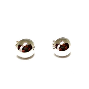 9ct White Gold Cabochon Style Stud Earrings