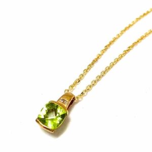 Peridot And Diamond Pendant