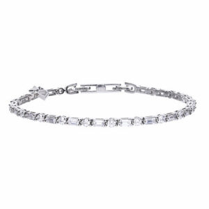 Baguette and Round Cut Zirconia Bracelet