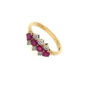 Yellow Gold Ruby And Diamond Ring