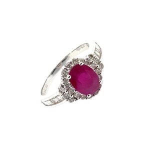 White Gold Ruby And Diamond Ring
