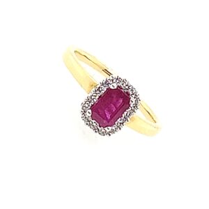 Pre-owned Yellow Gold Ruby And Diamond Ring