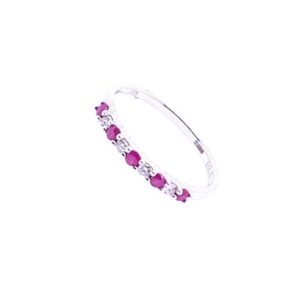 White Gold Diamond and Ruby Ring