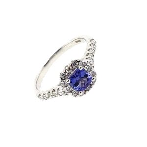 White Gold Tanzanite And Diamond Ring