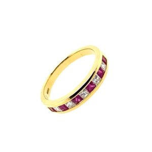 Yellow Gold Ruby And Diamond Ring