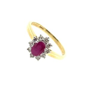 Yellow Gold Diamond and Ruby Ring