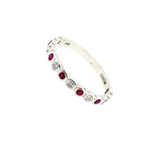White Gold Ruby & Diamond Ring