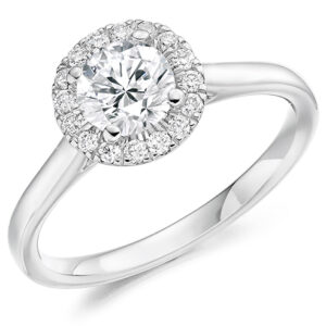 Platinum Diamond Halo Ring