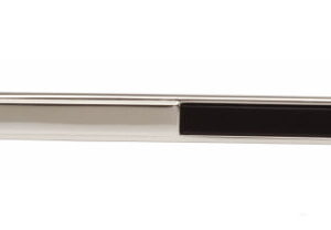 Half Onyx Rhodium Plated Tie Slide