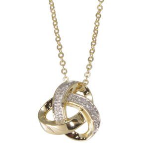 Yellow Gold Diamond Knot Pendant