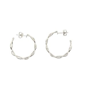 Silver Fancy Hoop Earrings