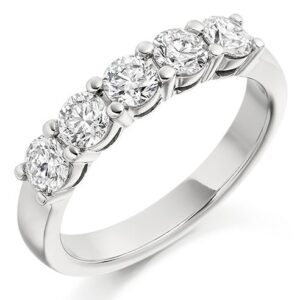 White Gold Five Stone Diamond Ring