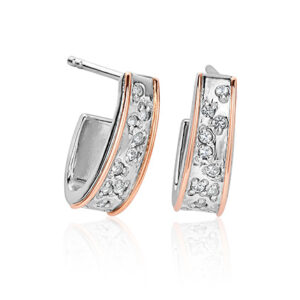 Cariad Sparkle Half Hoop Drop Earrings