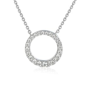 White Gold Diamond Circle Pendant