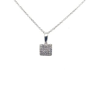 White Gold Diamond Cluster Pendant