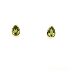 Yellow Gold Peridot Stud Earrings
