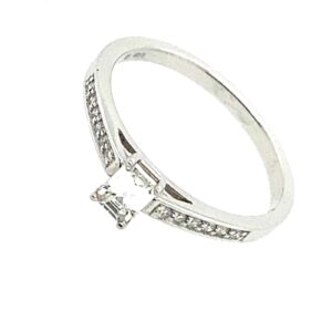Platinum Emerald Cut Diamond Solitaire Ring