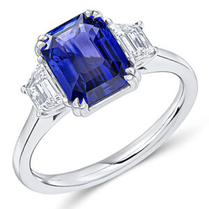 Platinum Sapphire & Diamond Trilogy Ring