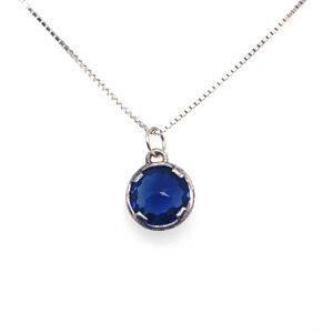 Silver Blue CZ Pendant