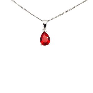 Silver Red CZ Pendant