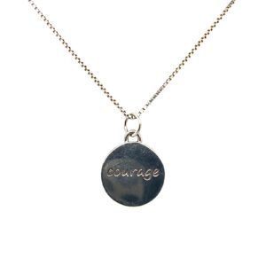 Silver Courage Disc Pendant
