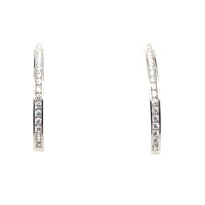 Silver CZ Hoop Earrings