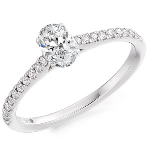 Platinum Oval Cut Diamond Solitaire Ring