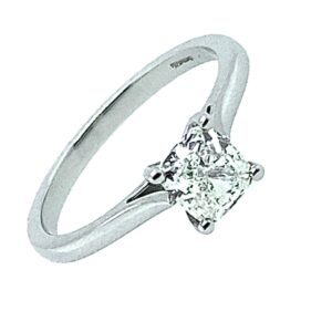 Platinum Cushion Cut Solitaire Ring