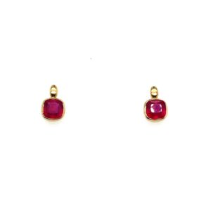 Yellow Gold Ruby Earrings